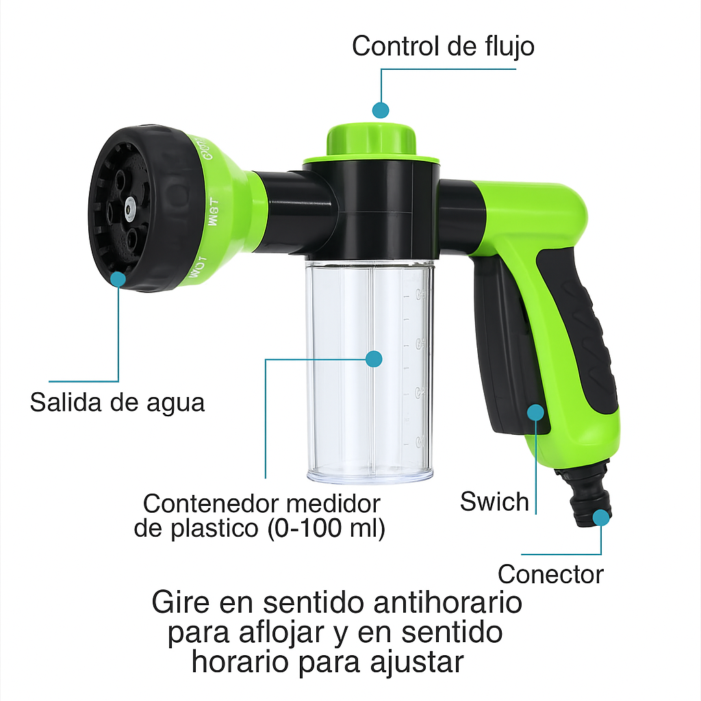 🚿💧Pistola Para Manguera 8 en 1 💧🚿