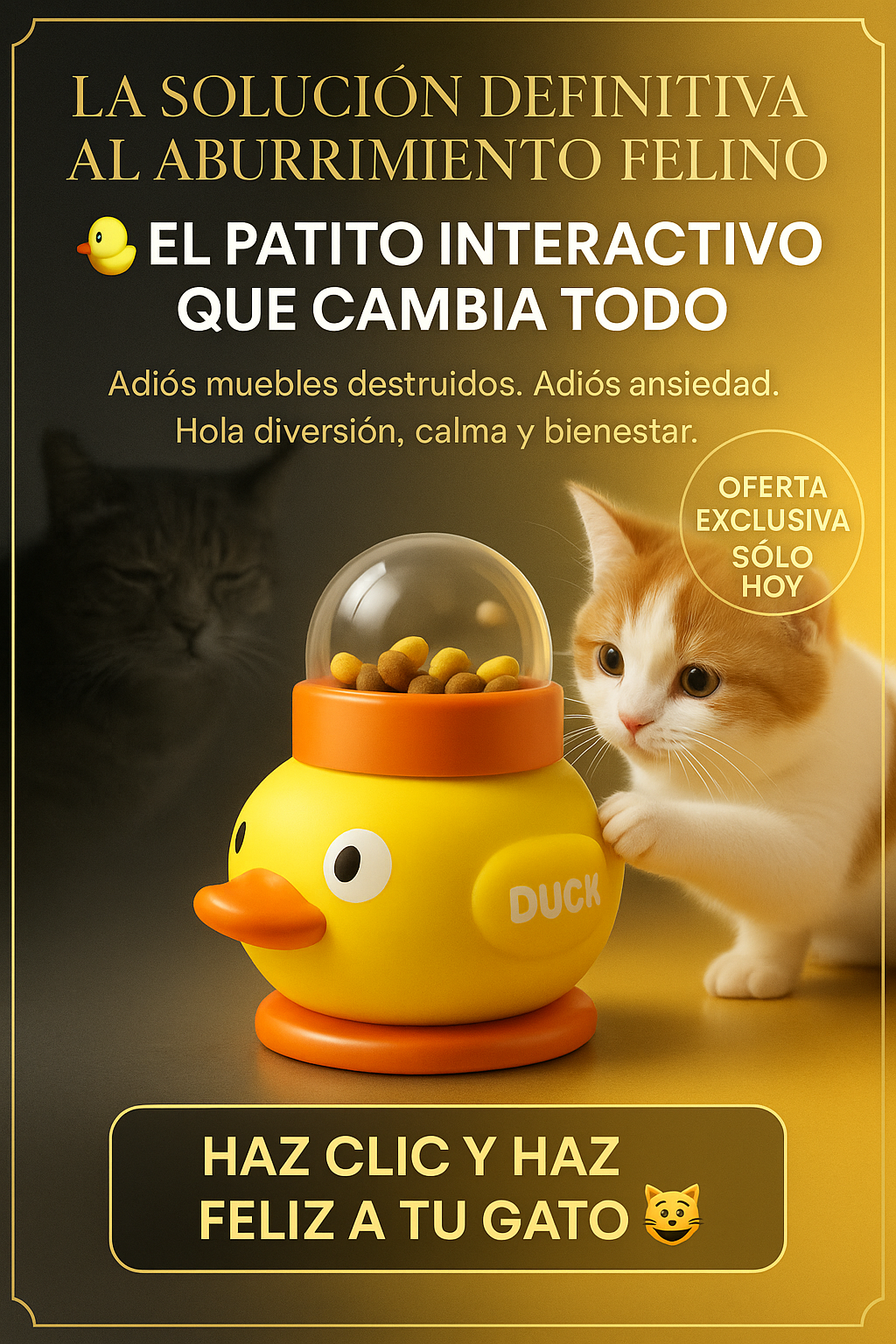 Pato De Juguete Dispensador De Comida - Gatos 🥕🍖😺🦆