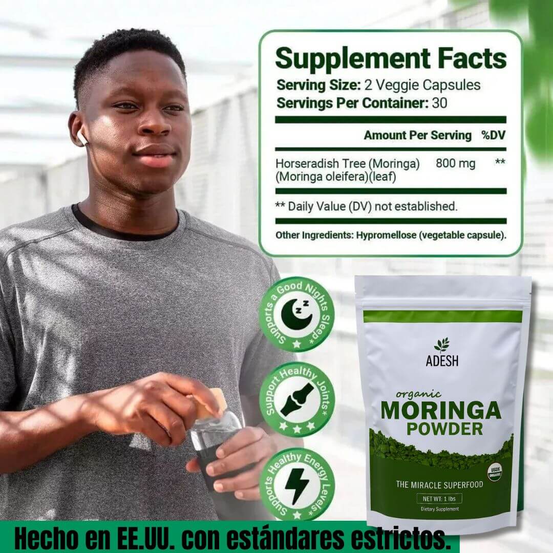 Moringa en Polvo Prémium 100% Hoja Cruda