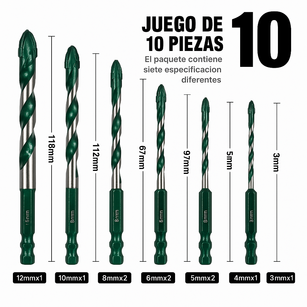Kit ProPerforación-Kit x10 Brocas