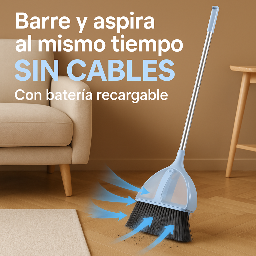 Barredora 2 en 1 con aspiradora integrada y batería recargable