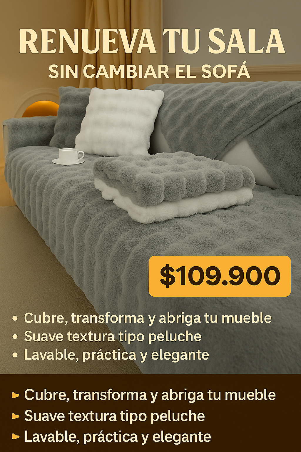 ✨☁️Cubrelecho Tipo Nube Para Sofa ☁️✨