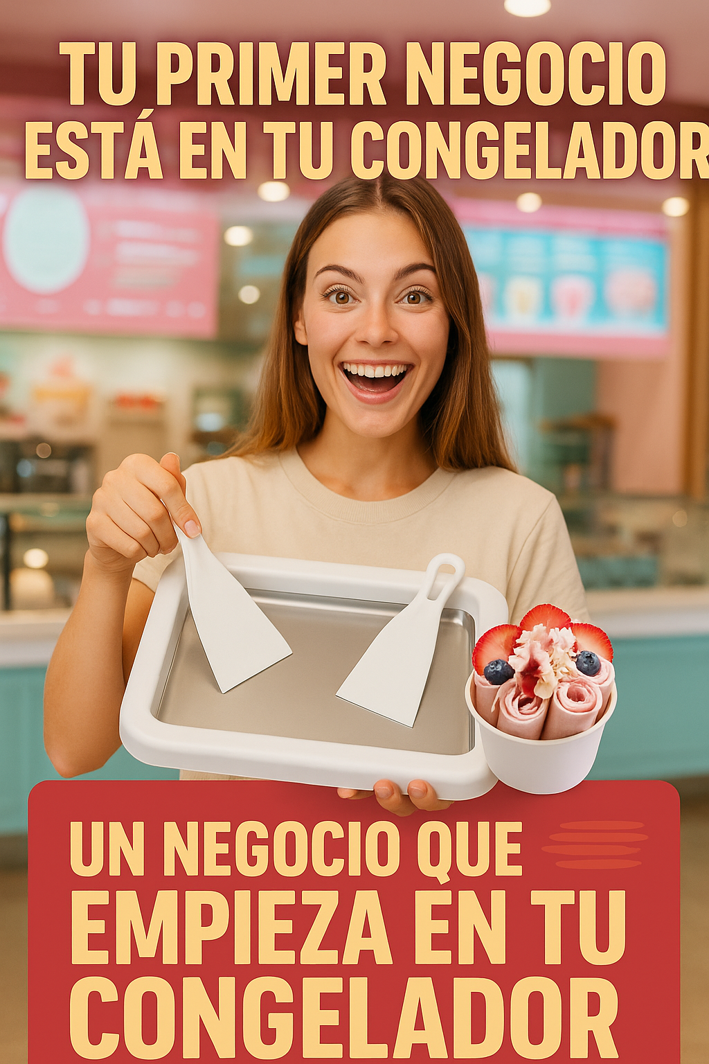 Plancha Para Helados Enrollados Automática 🍨🍧❄️