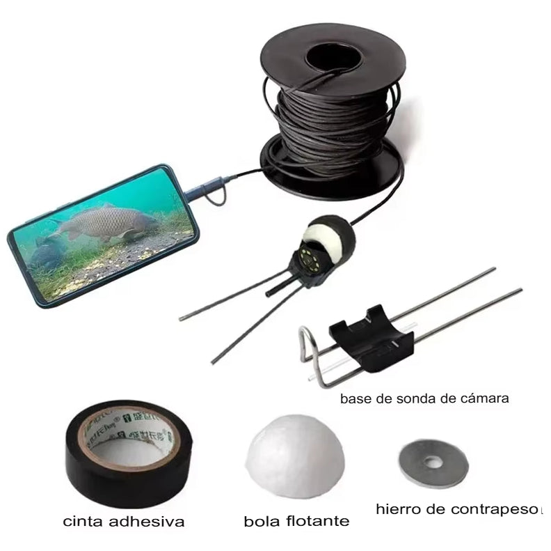 🐟 CazaPeces 360° – Cámara HD Sumergible + Visión Extrema