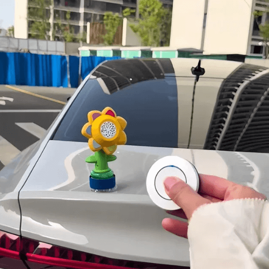 🌸 Bubble Bloom Mágico - Explosión de burbujas con luces y baile para tu carro 🚗