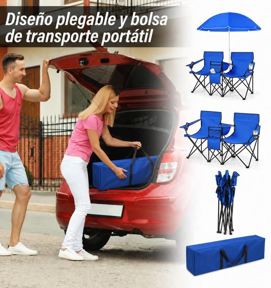 Silla Doble para Playa 3 en 1 🏖️☀️✨