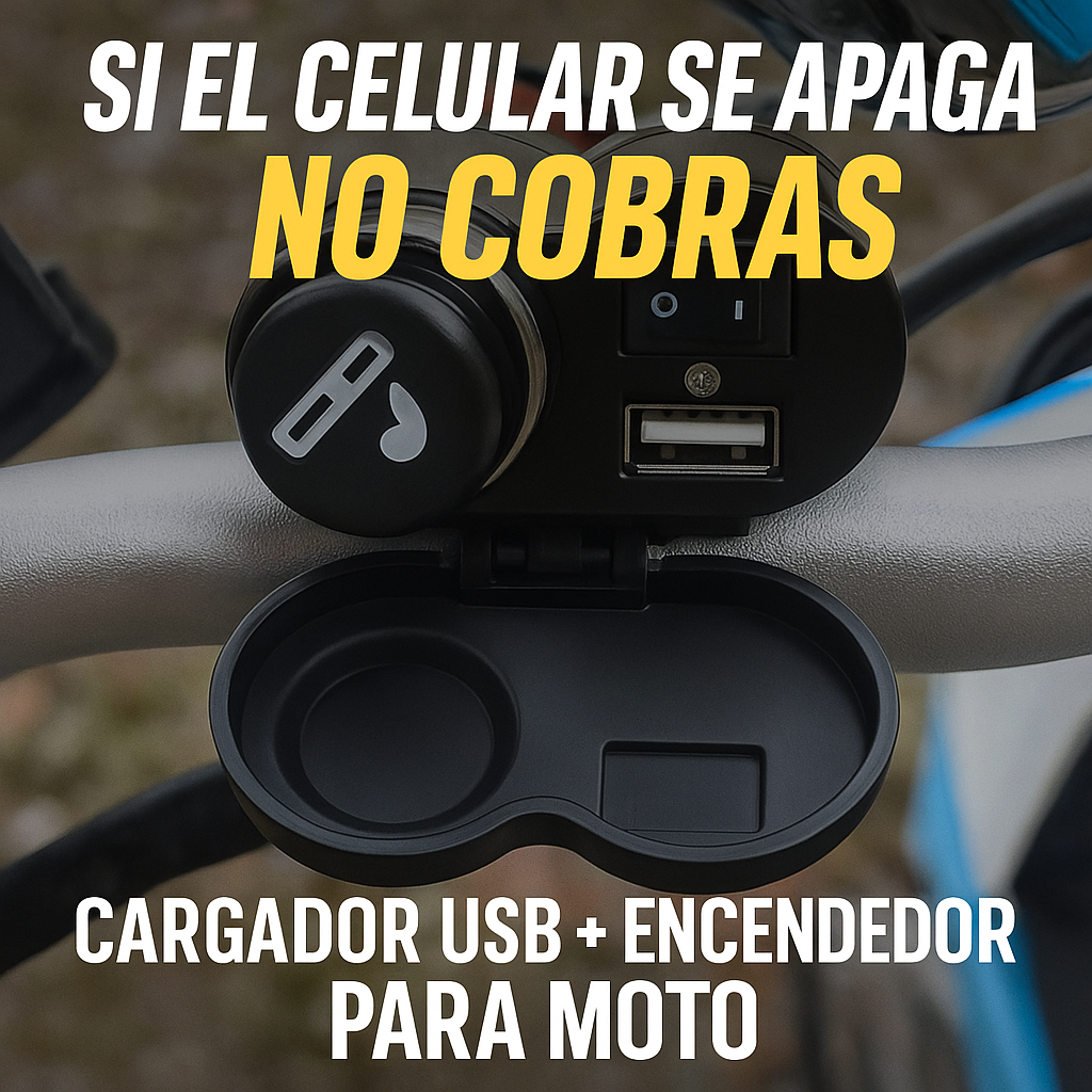 Cargador Encendedor Para Moto Portátil  🏍️📱🔋✨