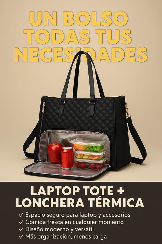 Bolso Acolchado Con Compartimento De Almuerzo 👜🍖🍞