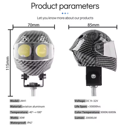 Casco de motocicleta Focos Luz LED