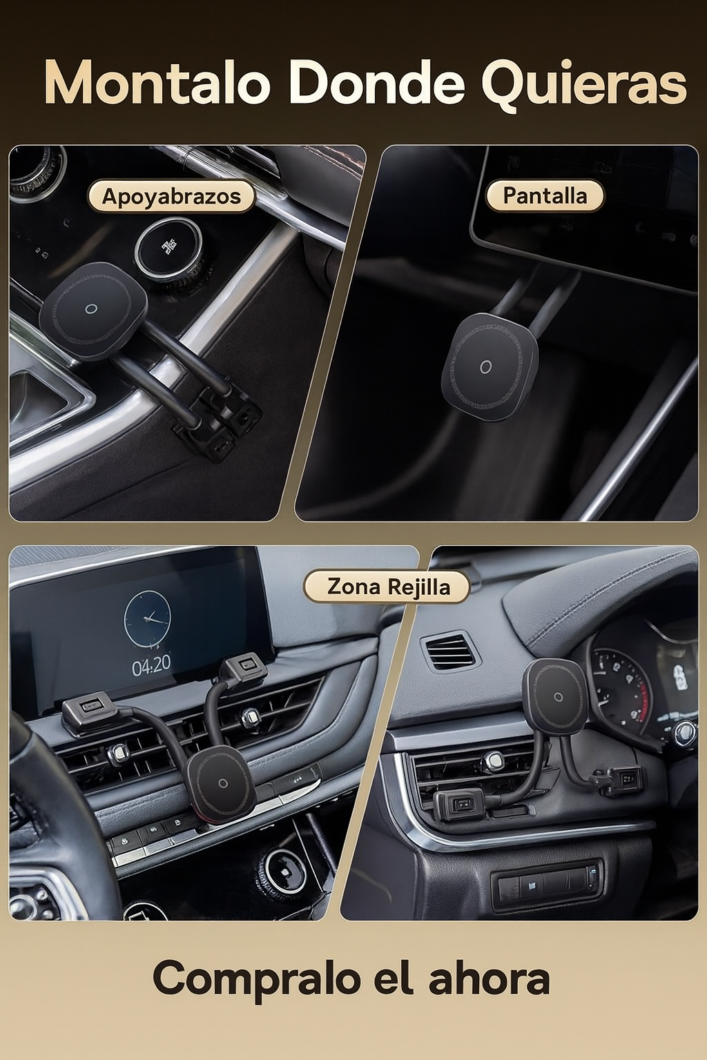 Baseus - Soporte de teléfono magnético de doble brazo 📱🚗✨