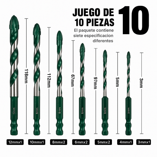 Kit ProPerforación-Kit x10 Brocas