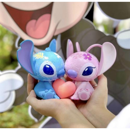 Lámpara 3D con rompecabezas de Stitch