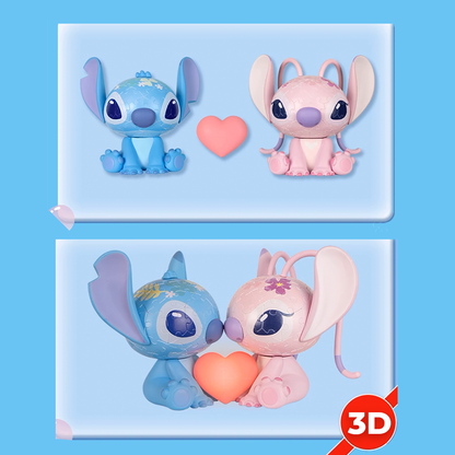 Lámpara 3D con rompecabezas de Stitch