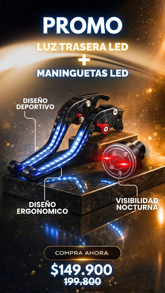 COMBO MANIGUETAS LED + LED DE STOP MOTO - UNIVERSALES