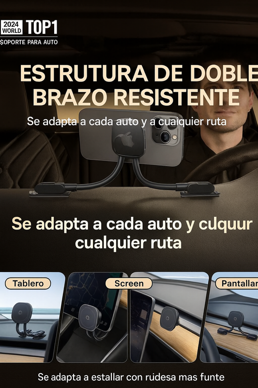Baseus - Soporte de teléfono magnético de doble brazo 📱🚗✨