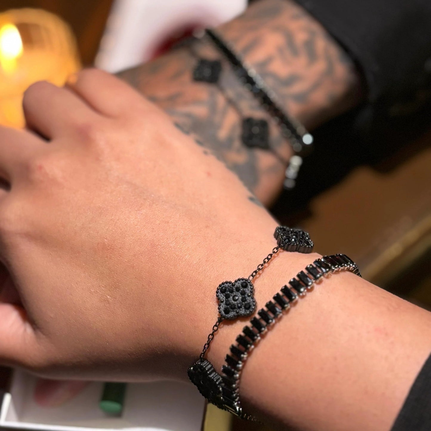 DuoFortune-Pulsera Trébol 🍀 + Pulsera Tenis 💎