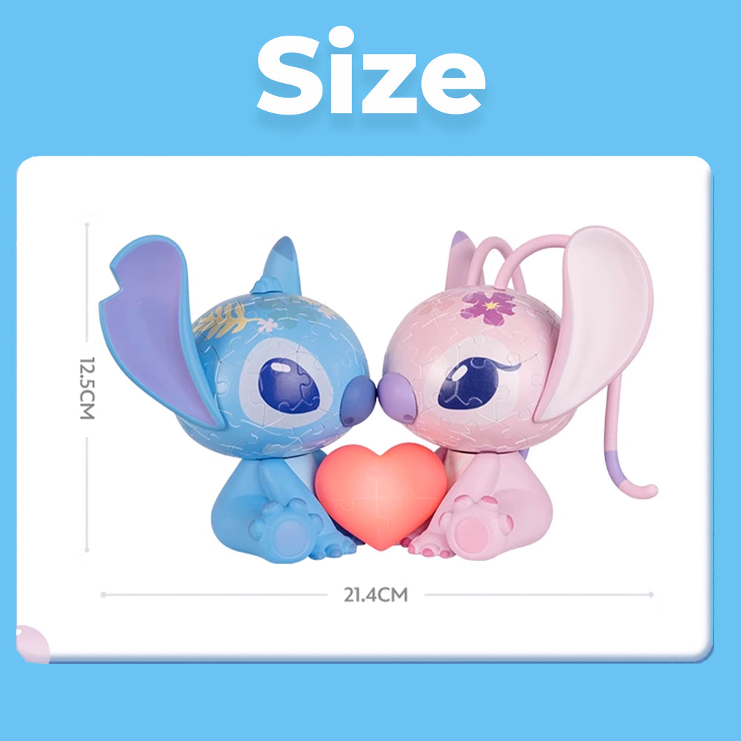 Lámpara 3D con rompecabezas de Stitch