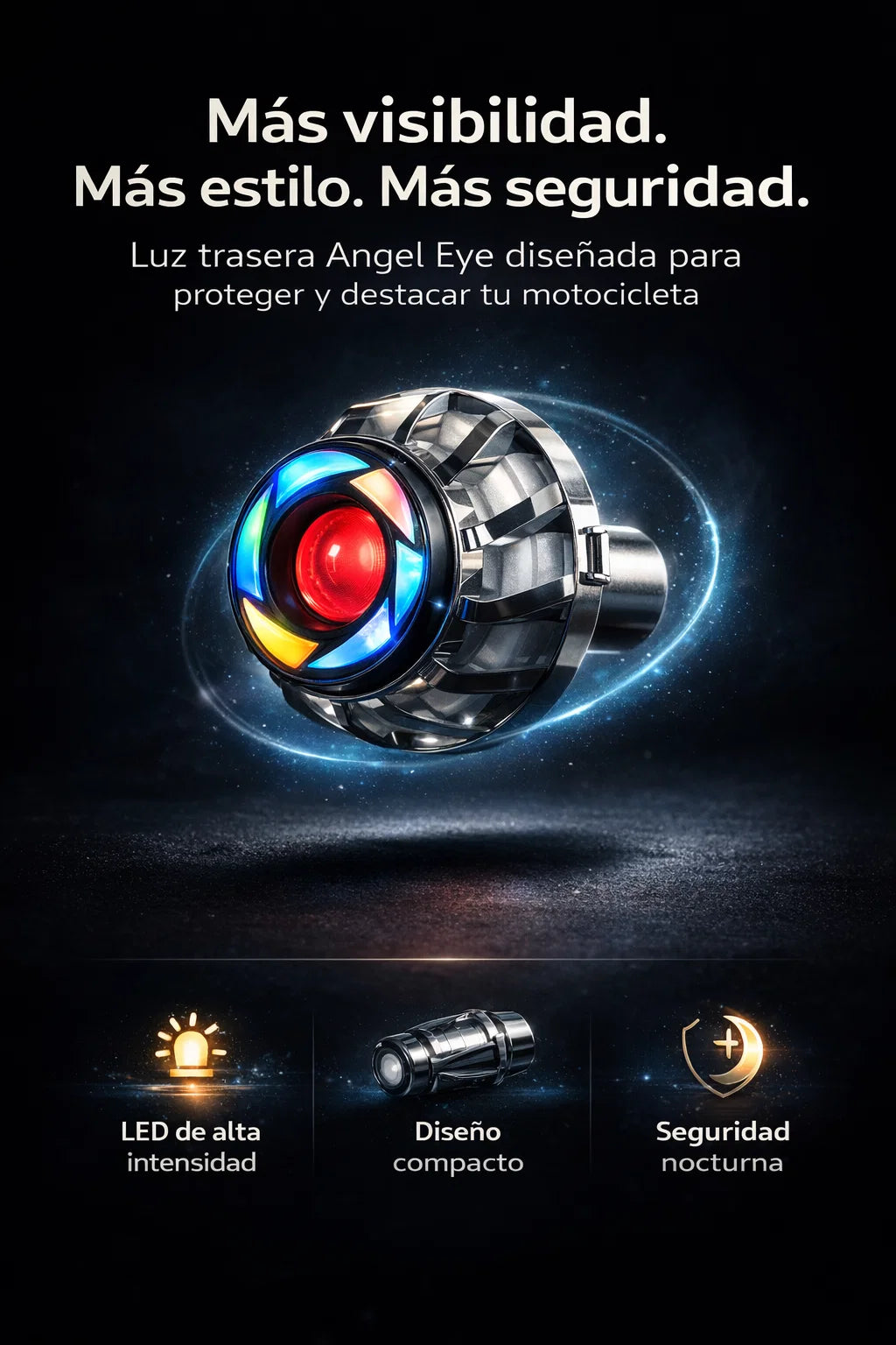 x2 Luz Trasera Angel Eye Universal Compatible con todas las motos. Máxima alerta 🚨🏍️