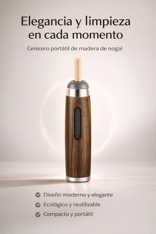 🪵Nomad Nogal 🚬El cenicero portátil de diseño ecológico y elegante.