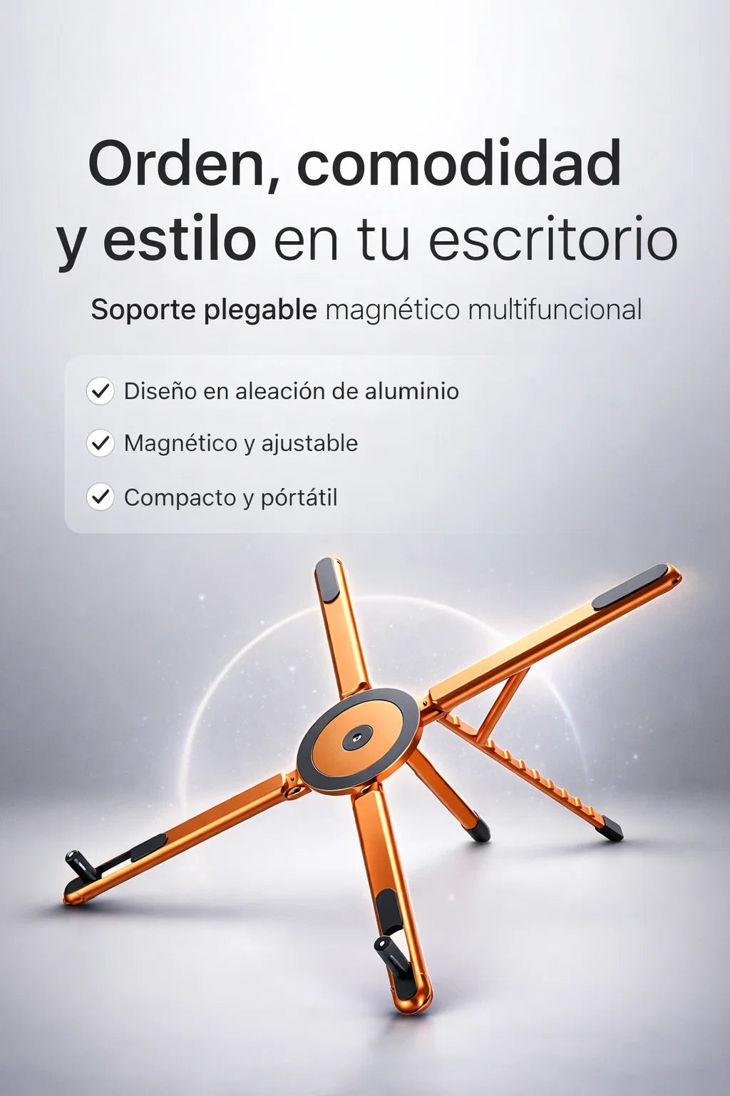 🧲📱MagniFold📱Soporte magnético y plegable que se adapta a tu ritmo.