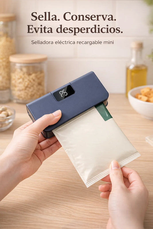 Maquina selladora eléctrica recargable mini para bolsas🛍️