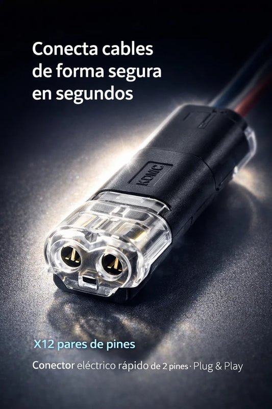 Conector rápido eléctrico 2-Pin (Quick Splice Connector) x12 pares de pines🧩🔌