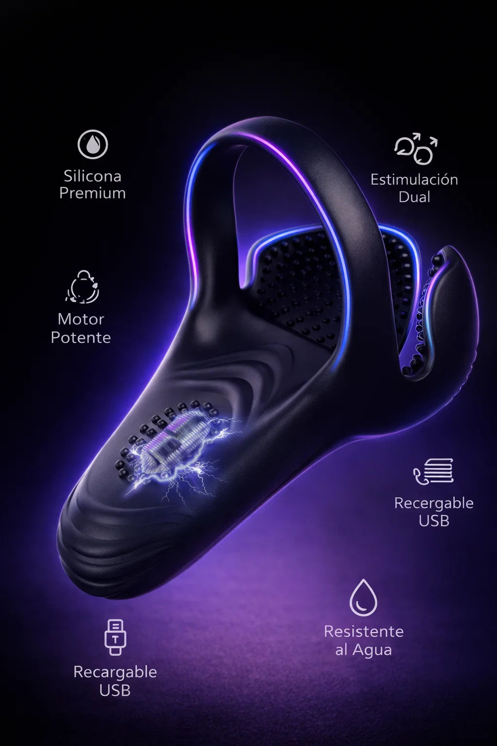 Anillo Vibrador Masculino con Estimulación Dual🧔🏼‍♂️💦