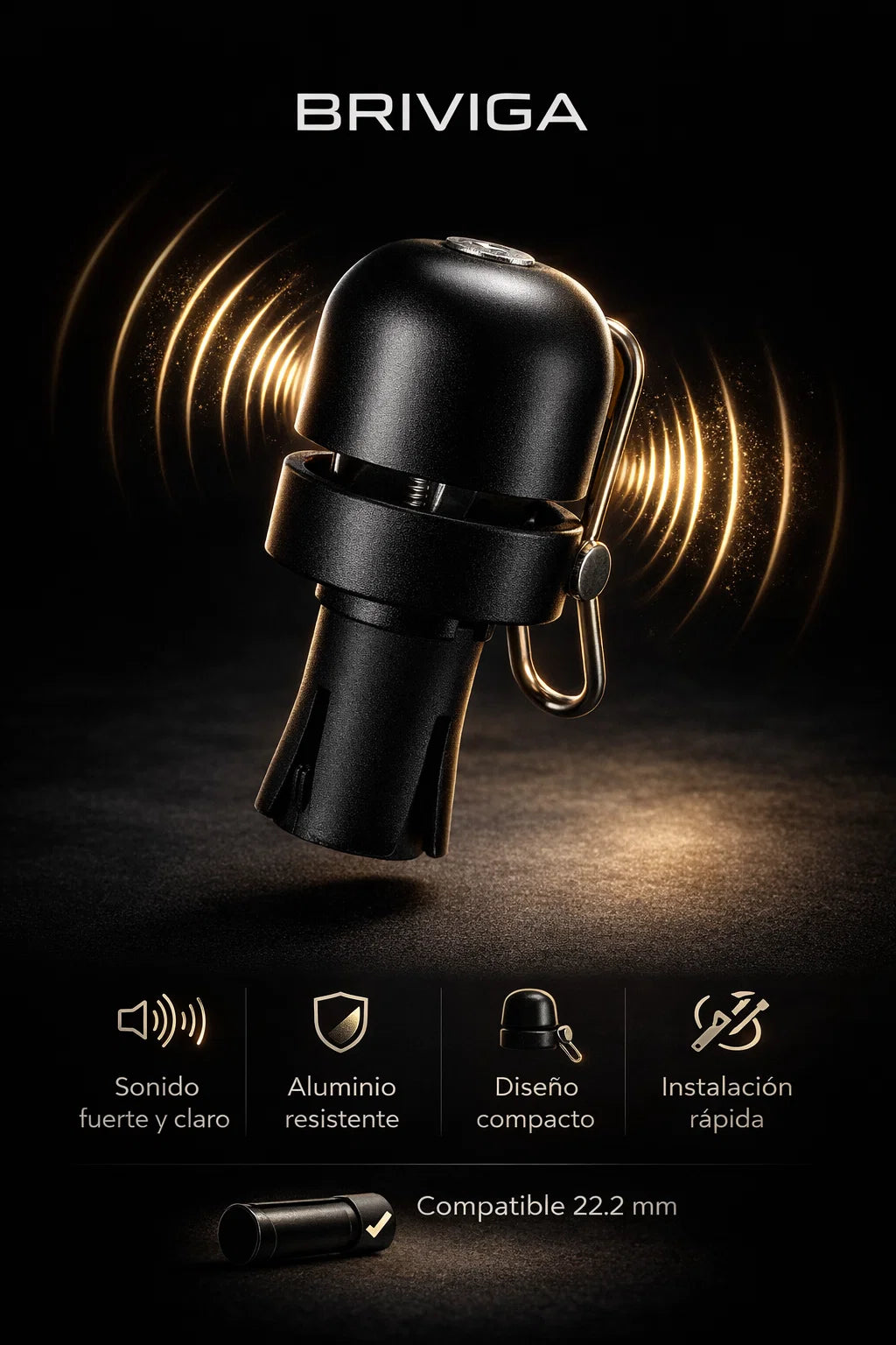 x2 BRIVIGA Bicycle Bell – Timbre de Seguridad para Ruta y MTB🔔🚴