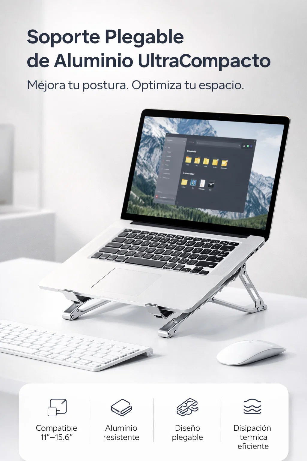 💻🪶 Soporte Plegable de Aluminio UltraCompacto