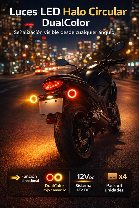 x4 Unidades Luces circulares direccionales para motocicletas🪛🏍️