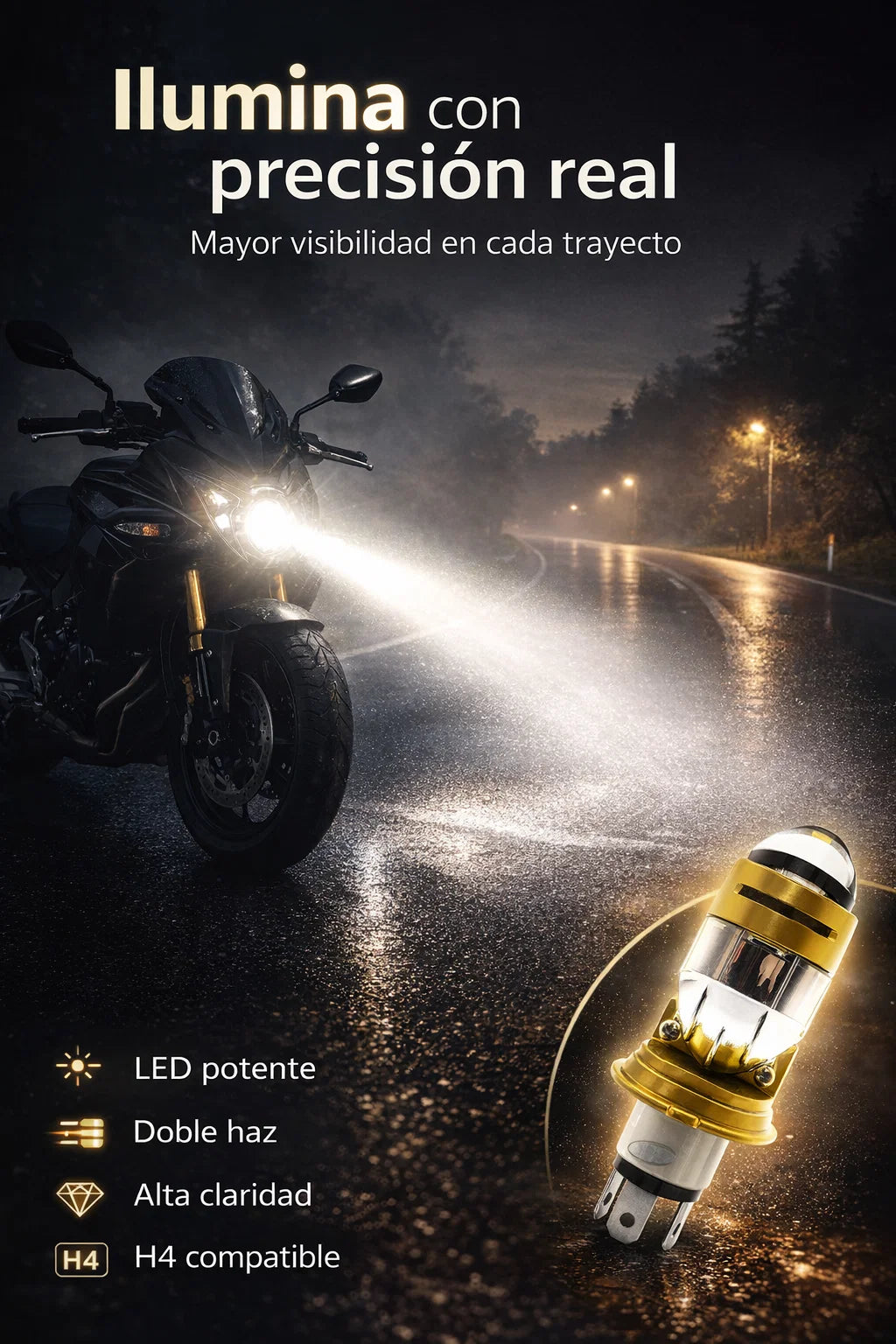 Luz LED de Precisión 🚴‍♂️ Mayor visibilidad y control en cada trayecto