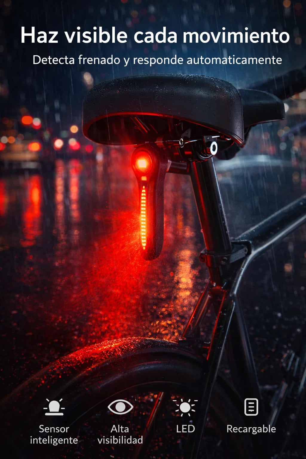 Luz de Freno Inteligente 🚴‍♂️ Haz visible cada movimiento en la vía
